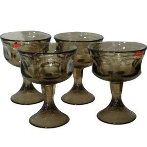 Vintage Fostoria Woodland Brown Set of (4) Champagne/Tall Sherbet Glasses